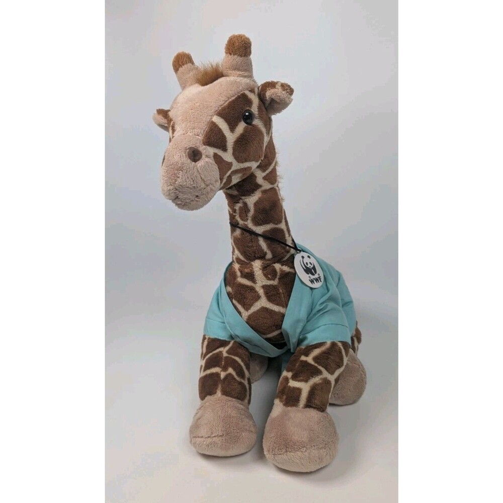 Build-A-Bear WWF Giraffe Plush Stuffed Animal Blue Scrub Shirt Collectibear 2008